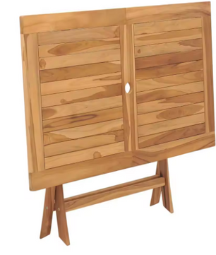 Opvouwbare Teakhouten Tuintafel 120x70 cm – Massief Hout & Parasolgat, Voor Buiten