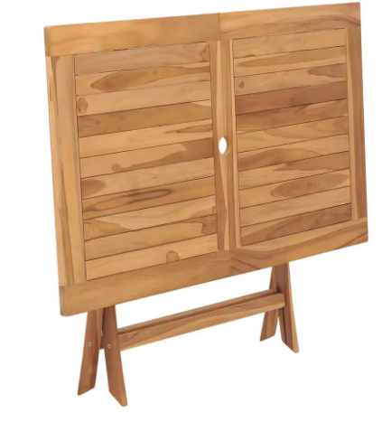 Opvouwbare Teakhouten Tuintafel 120x70 cm – Massief Hout & Parasolgat, Voor Buiten