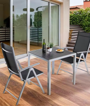 Tuintafel van Aluminium & WPC – Weerbestendig, 75x75 cm