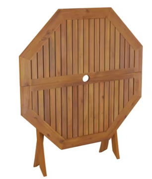Opvouwbare Ronde Tuintafel – Massief Acaciahout met Parasolgat