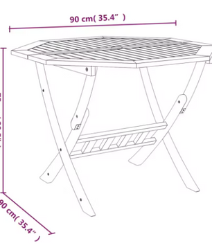 Opvouwbare Ronde Tuintafel – Massief Acaciahout met Parasolgat