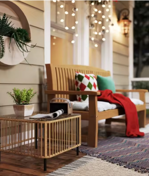 Rotan Terrastafel met Glazen Blad – Vierkant, Weerbestendig & Elegant voor Buiten