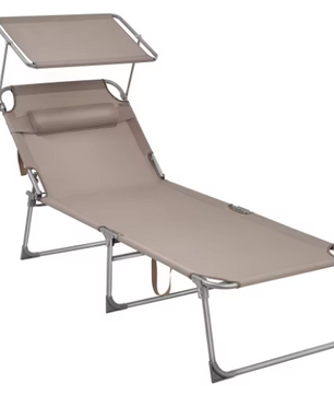 Opvouwbare Ligstoel met Zonnescherm – Verstelbaar & Ademend