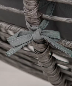 Rotan Tuinfauteuil met Kruk – Metalen Frame & Kussen