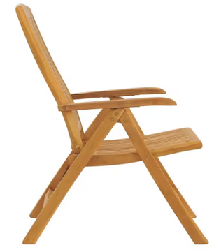 Set van 2 Opvouwbare Eucalyptus Tuinstoelen – Verstelbare Rugleuning & Massief Hout, Buitenmeubel