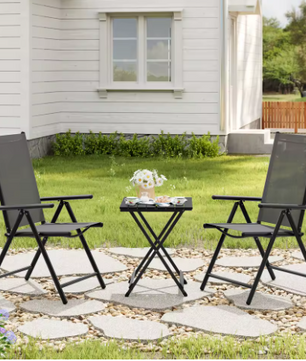 Set van 2/4 Opvouwbare Tuinstoelen – Verstelbare Rugleuning & Ademende Stoffen Bekleding