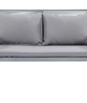 4-delige Tuinloungeset – Grijs Rotan, Tafel & Kussens Inclusief