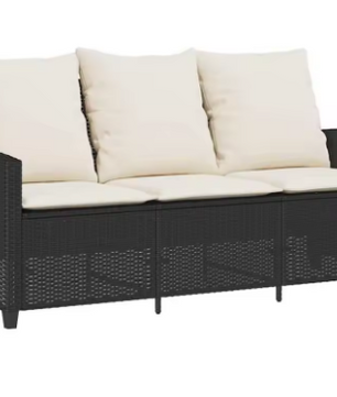 3-zits Tuinbankset met Tafel – Geweven Hars & Acaciahout, Inclusief Kussens