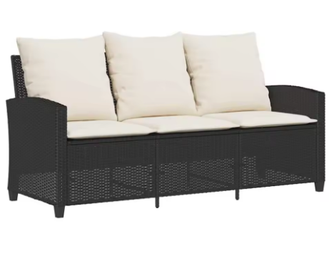 3-zits Tuinbankset met Tafel – Geweven Hars & Acaciahout, Inclusief Kussens