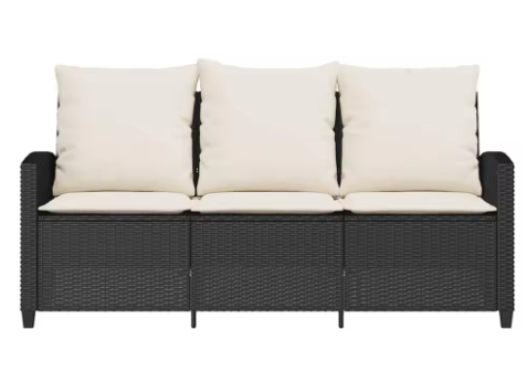 3-zits Tuinbankset met Tafel – Geweven Hars & Acaciahout, Inclusief Kussens