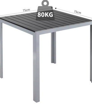 3-delige Outdoor Loungeset – Opvouwbare Aluminium Stoelen & Vierkante Tuintafel