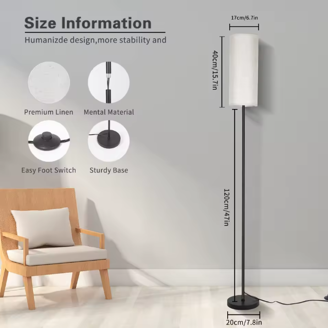 Moderne Vloerlamp – Minimalistisch Design & 3-Kleuren Dimbaar