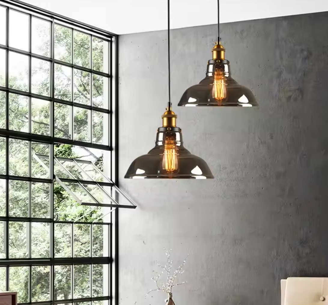Vintage Glazen Hanglamp – Loft Design Plafondlamp