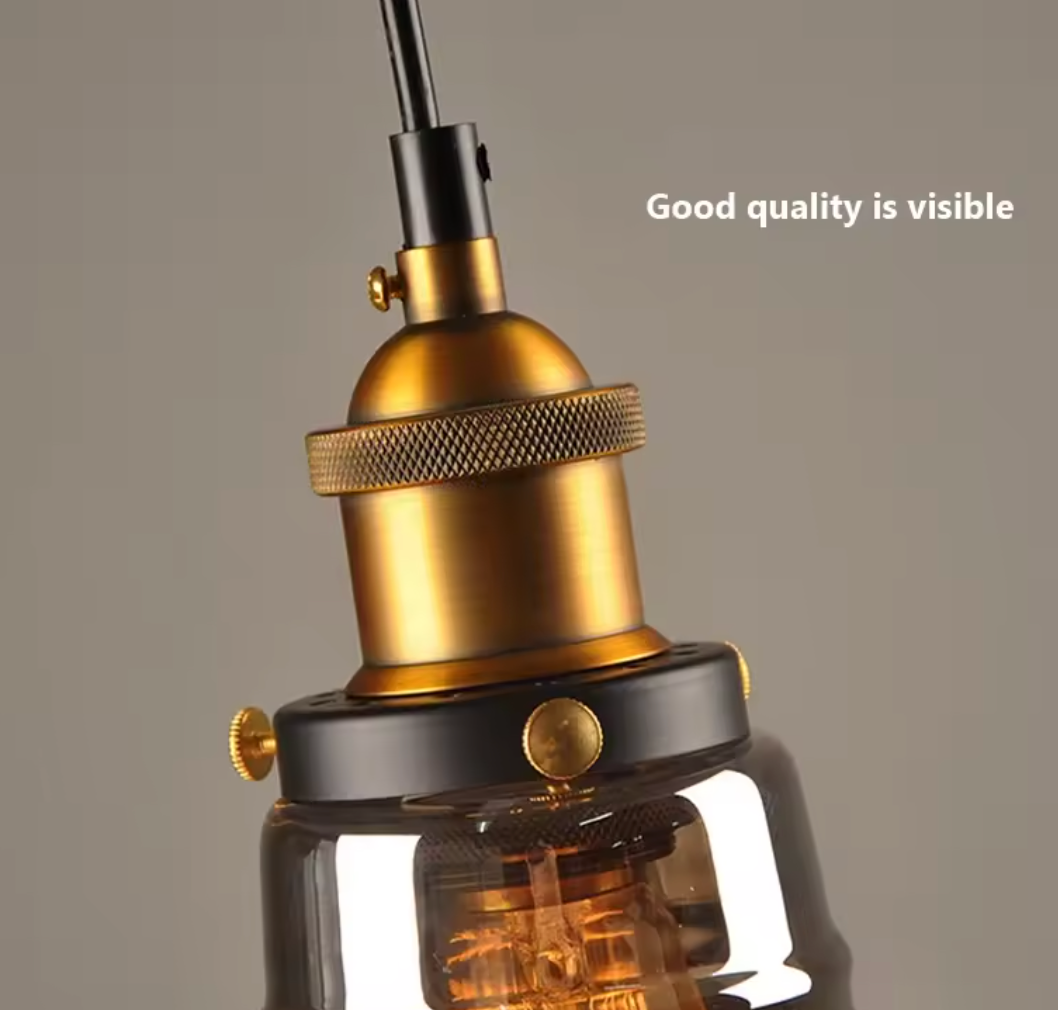Vintage Glazen Hanglamp – Loft Design Plafondlamp