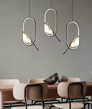 Ekster Vogel LED Hanglamp – Moderne Design Plafondlamp voor Slaapkamer & Nachtkastje