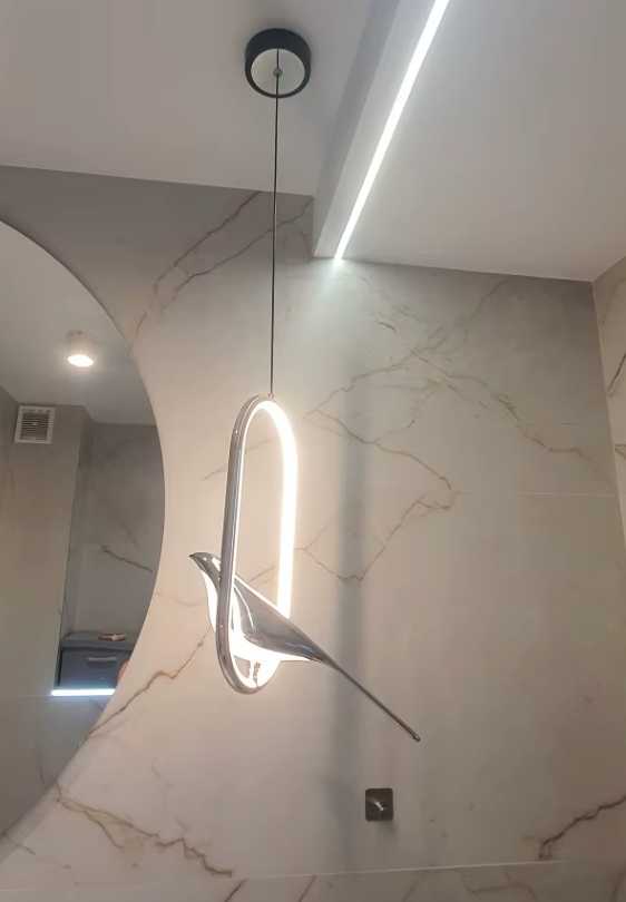 Ekster Vogel LED Hanglamp – Moderne Design Plafondlamp voor Slaapkamer & Nachtkastje