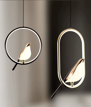 Ekster Vogel LED Hanglamp – Moderne Design Plafondlamp voor Slaapkamer & Nachtkastje