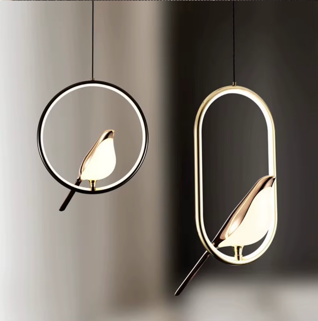 Ekster Vogel LED Hanglamp – Moderne Design Plafondlamp voor Slaapkamer & Nachtkastje