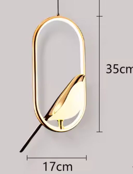 Ekster Vogel LED Hanglamp – Moderne Design Plafondlamp voor Slaapkamer & Nachtkastje