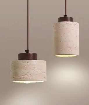 Retro LED Hanglamp – Grotsteen Design Kroonluchter voor Slaapkamer, Nachtkastje & Restaurant