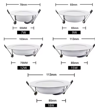 Set van 10 LED Inbouw Downlights – Ronde Plafondlampen, 220V, SMD2835 Chip