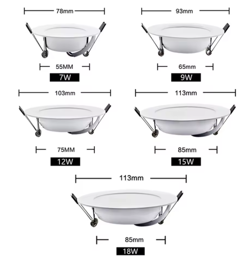 Set van 10 LED Inbouw Downlights – Ronde Plafondlampen, 220V, SMD2835 Chip