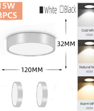 LED Opbouw Downlight – Ronde Plafondspot, 5W/10W/15W/25W, 220V