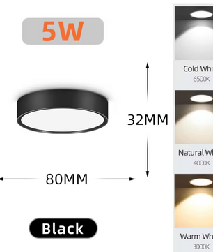 LED Opbouw Downlight – Ronde Plafondspot, 5W/10W/15W/25W, 220V