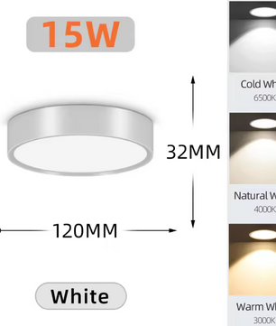 LED Opbouw Downlight – Ronde Plafondspot, 5W/10W/15W/25W, 220V