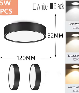 LED Opbouw Downlight – Ronde Plafondspot, 5W/10W/15W/25W, 220V