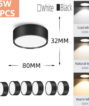 LED Opbouw Downlight – Ronde Plafondspot, 5W/10W/15W/25W, 220V