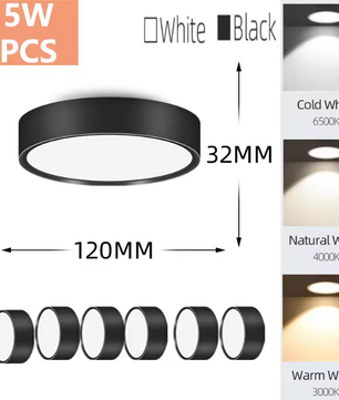 LED Opbouw Downlight – Ronde Plafondspot, 5W/10W/15W/25W, 220V