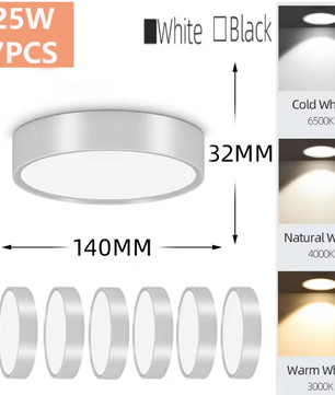LED Opbouw Downlight – Ronde Plafondspot, 5W/10W/15W/25W, 220V