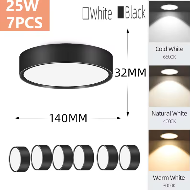 LED Opbouw Downlight – Ronde Plafondspot, 5W/10W/15W/25W, 220V