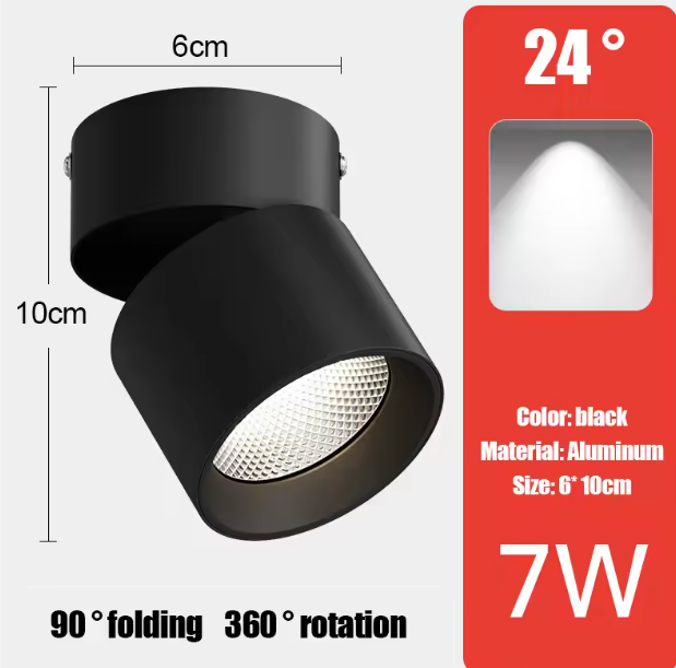 LED Downlight Plafondspot – Aluminium, Opbouw, 7W/10W/15W