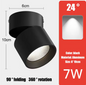 LED Downlight Plafondspot – Aluminium, Opbouw, 7W/10W/15W