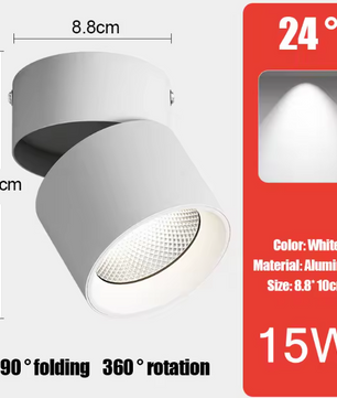 LED Downlight Plafondspot – Aluminium, Opbouw, 7W/10W/15W