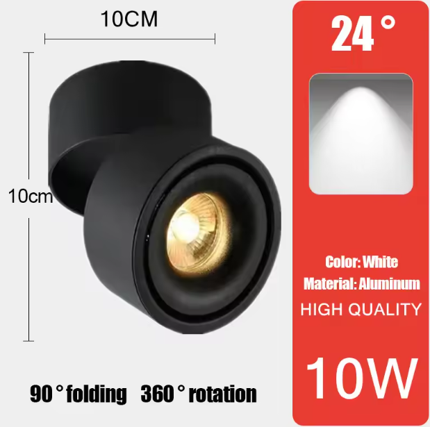 LED Downlight Plafondspot – Aluminium, Opbouw, 7W/10W/15W