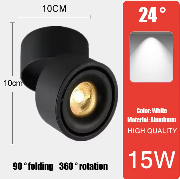 LED Downlight Plafondspot – Aluminium, Opbouw, 7W/10W/15W