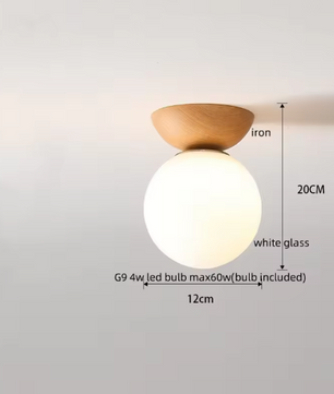 Moderne LED Plafondlamp – Glas & IJzer, Nordic/Japans Stijl voor Woonkamer, Slaapkamer & Gang