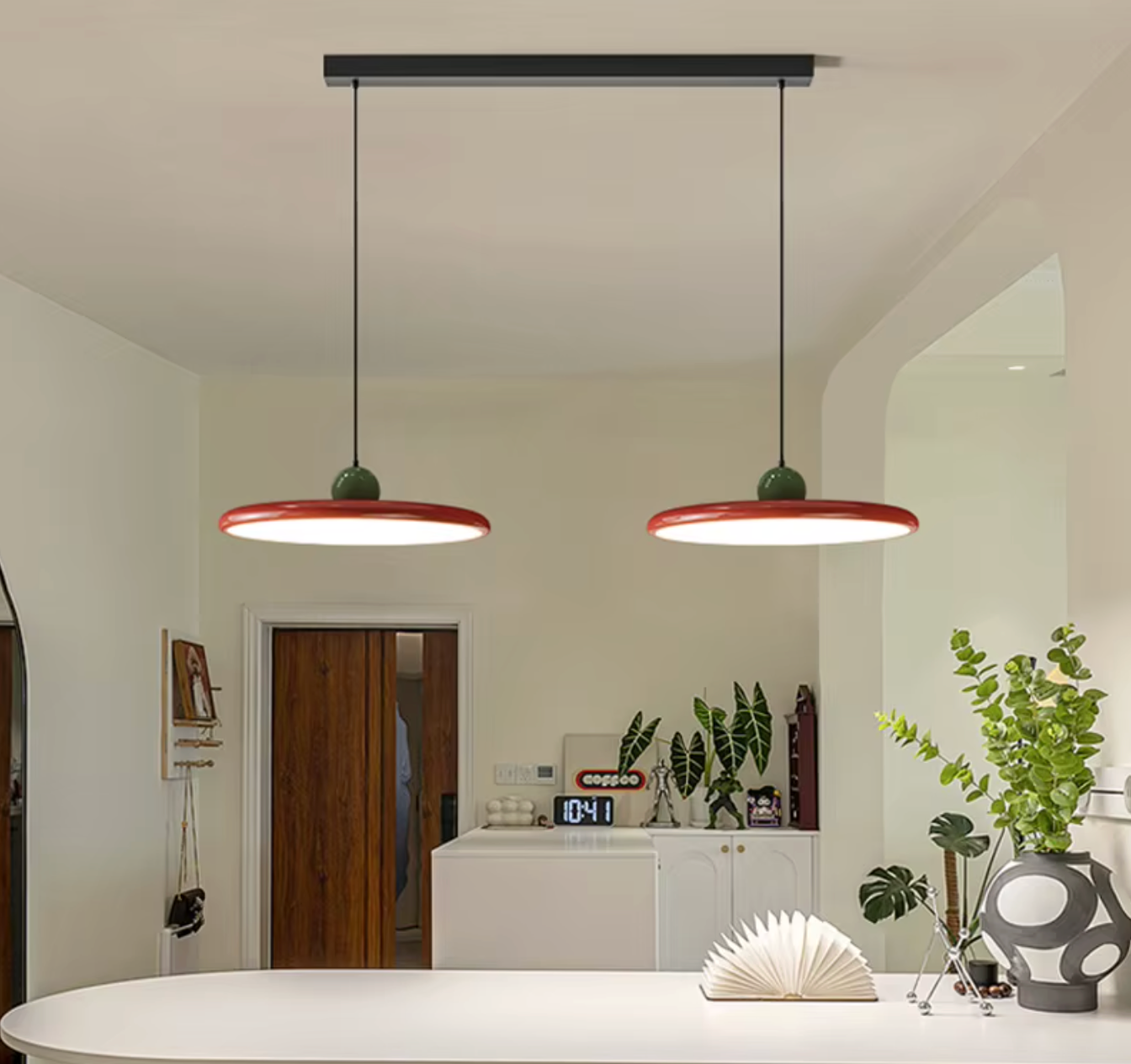 Moderne Retro Hanglamp – Platte LED Plafondlamp 30/40 cm