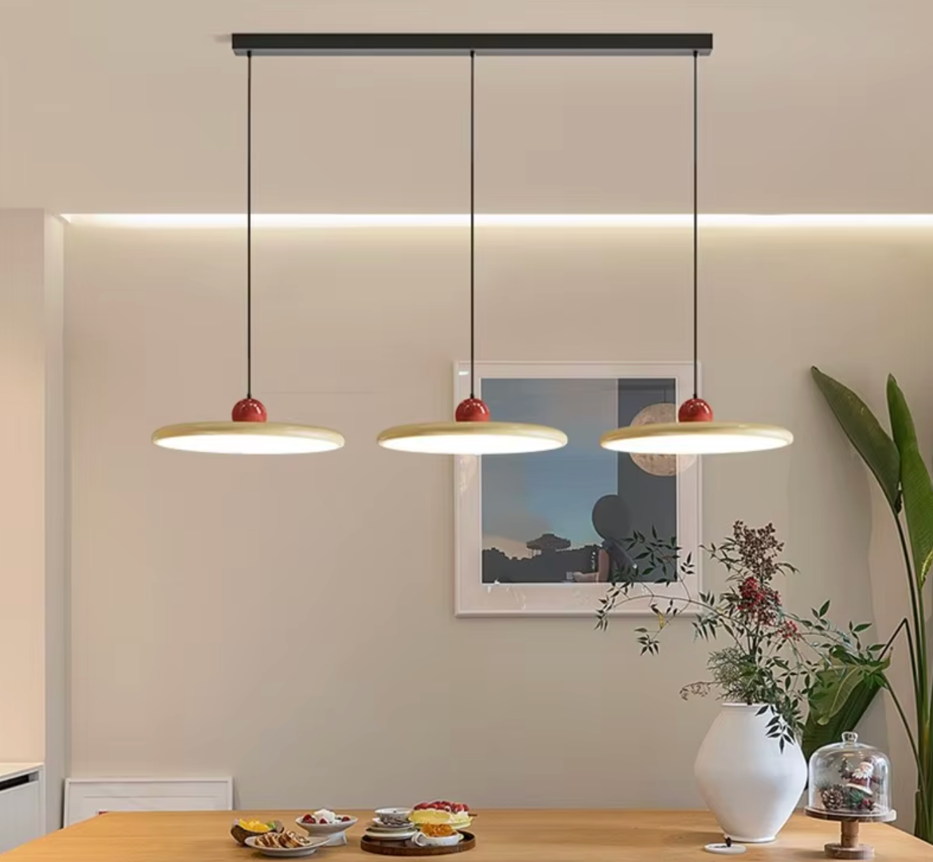 Moderne Retro Hanglamp – Platte LED Plafondlamp 30/40 cm