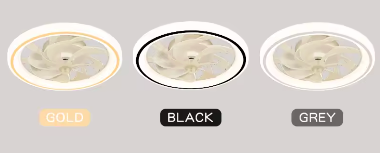 Slimme Plafondventilator met LED Verlichting – Intrekbare Bladen & Afstandsbediening, 48 cm