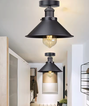 Vintage Industriële Plafondlamp – Rustiek Metalen Armatuur