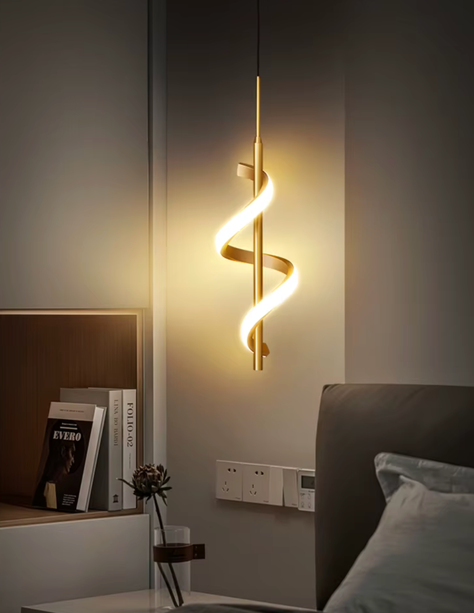 Glans LED Hanglamp – Moderne Plafondlamp of Wandlamp in het Goud of Zwart