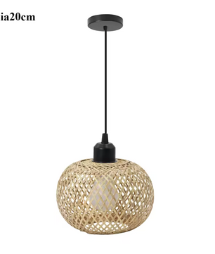 Bamboe Hanglamp – Handgemaakte Rotan Plafondlamp Bohemian