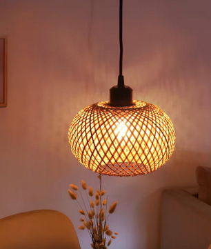 Bamboe Hanglamp – Handgemaakte Rotan Plafondlamp Bohemian