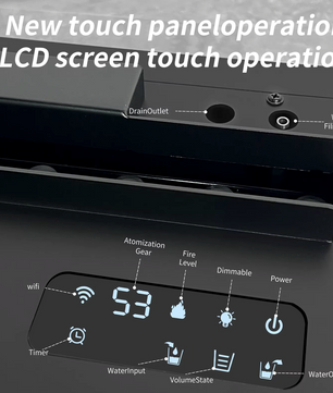 3D waterdamp haard met LED-vlam, geluid en bevochtiger