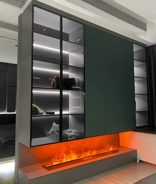 3D waterdamp haard met LED-vlam, geluid en bevochtiger