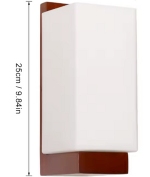 Houten Wandlamp – Moderne Vierkante G9 Binnenlamp, Dimbaar & Warm Sfeervol Licht